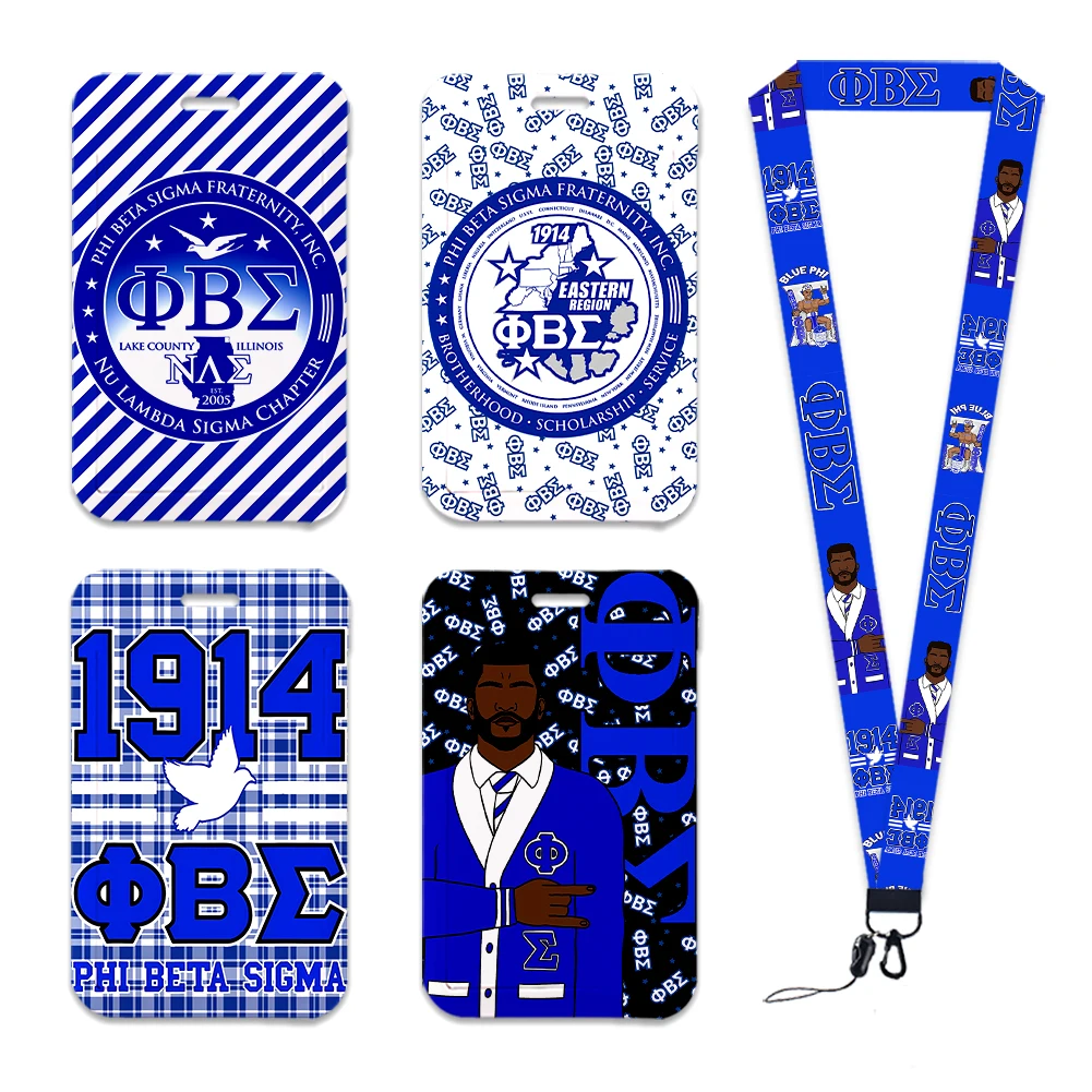 

Phi Beta Sigma Fraternity 1914 Lanyard For Keys Chain Id Credit Card Cover Work Card Holder Charm Badge Straps Accessories
