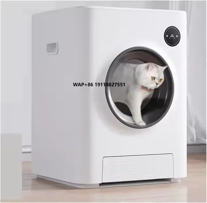8L Fully Enclosed Automatic Cat  Box Electronic Pet Smart Cat Bedpan with Poop Bags Plastic Pet Supplies