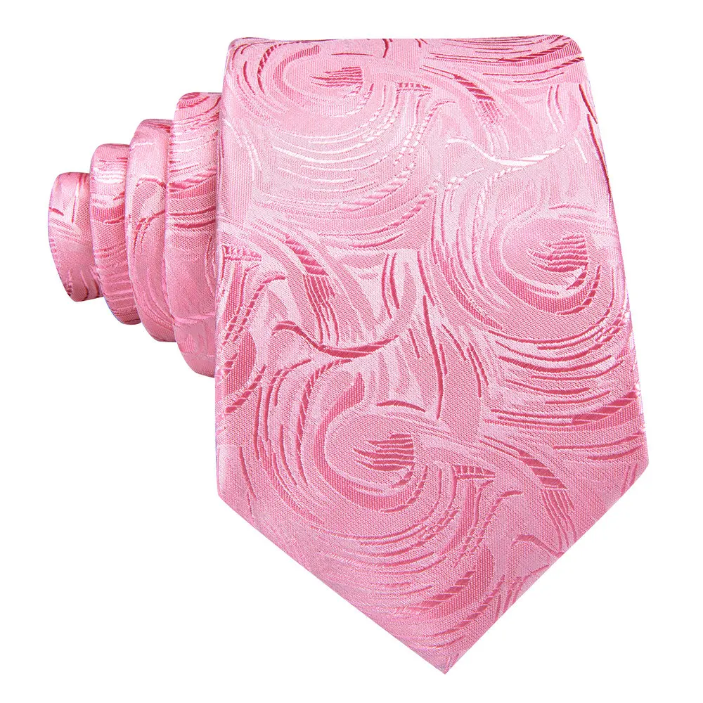 باري وانغ هندسية الجاكار التعادل للرجال ، الزفاف الخوخ الوردي الحرير ، رائعة منديل ، أزرار أكمام مقاطع مجموعات ، هدايا حفلة العريس #3