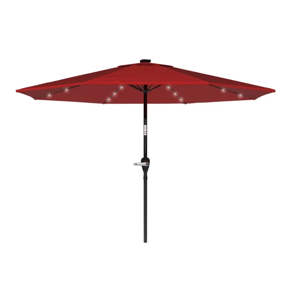 75% Polyester，10 Foot Patio Umbrella with Solar LED Light，120.00 X 120.00 X 96.00 Inches