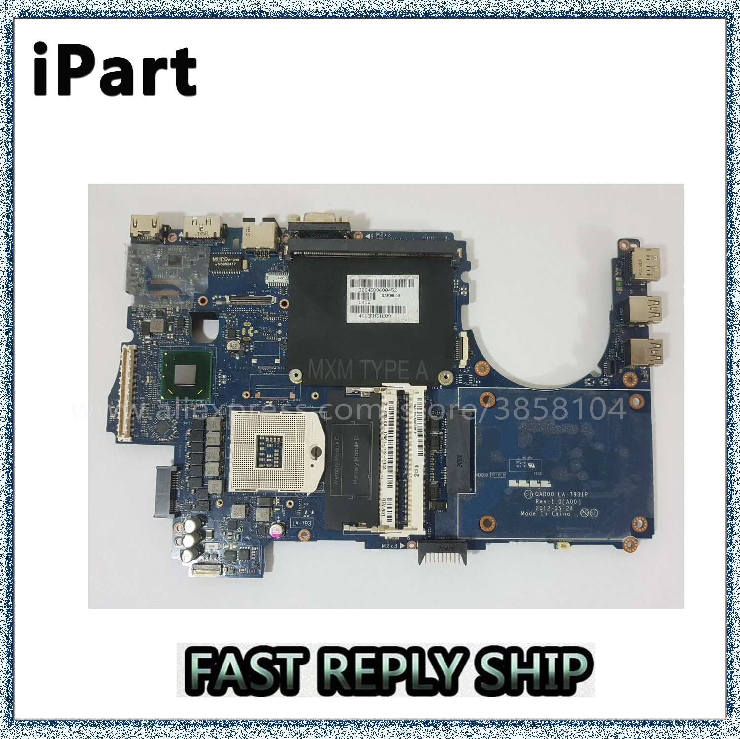 

For DELL M4700 Laptop Motherboard QAR00 LA-7931P CN-0J867P 0J867P J867P Notebook PC Mainboard 100% Test OK