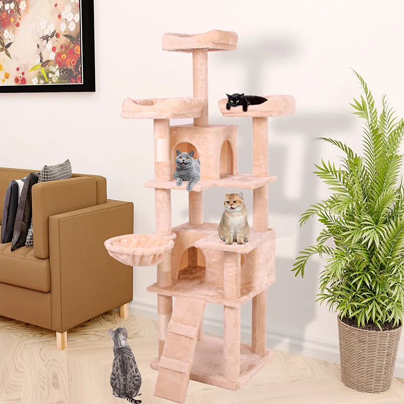 

Multifunction Cat Tree has Cozy Hammock,multiple levels,Cat Tower with Activity Centre Furniture & Jute-Covered Scratching Posts