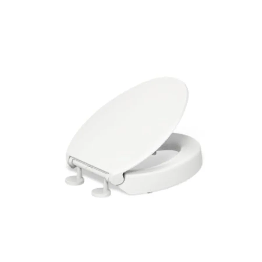 

25875-0 Hyten 3" Height Elted Soft Close ngated Toilet Contoured wi Grip-Tight Bumpers -Atch Hardware No Toilet White