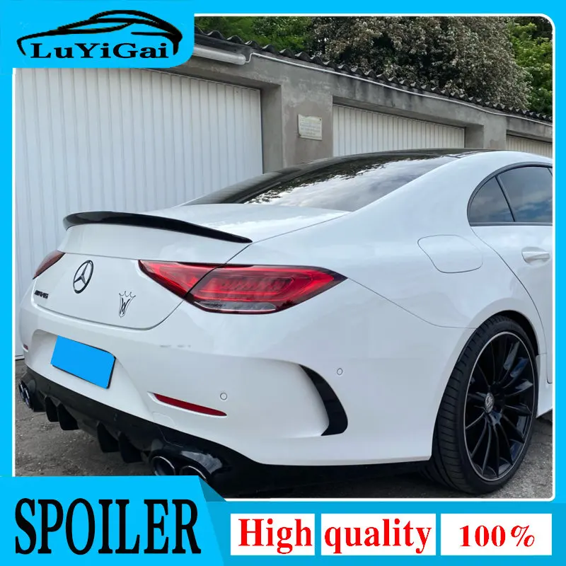 For Mercedes-Benz CLS300 CLS350 CLS450 CLS53 Sedan CLS C257 2018 2019 2020 Carbon Fiber Rear Trunk Wing Lip Rear Spoiler Wing