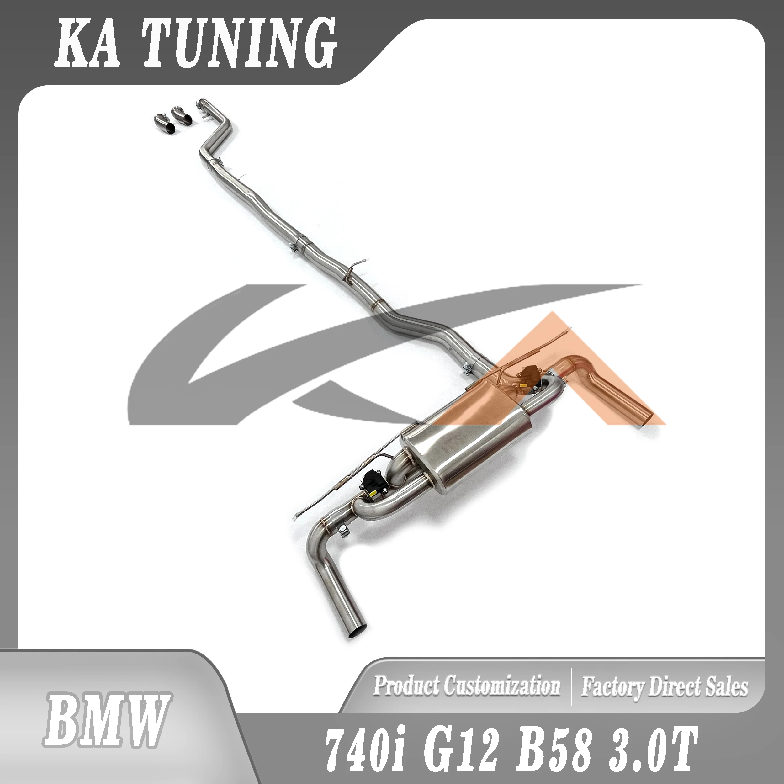 

KA Tuning Stainless Steel Catback Exhaust System for BMW 740i G12 B58 3.0T - Rear Section Performance Muffler Valve Sport Sounds