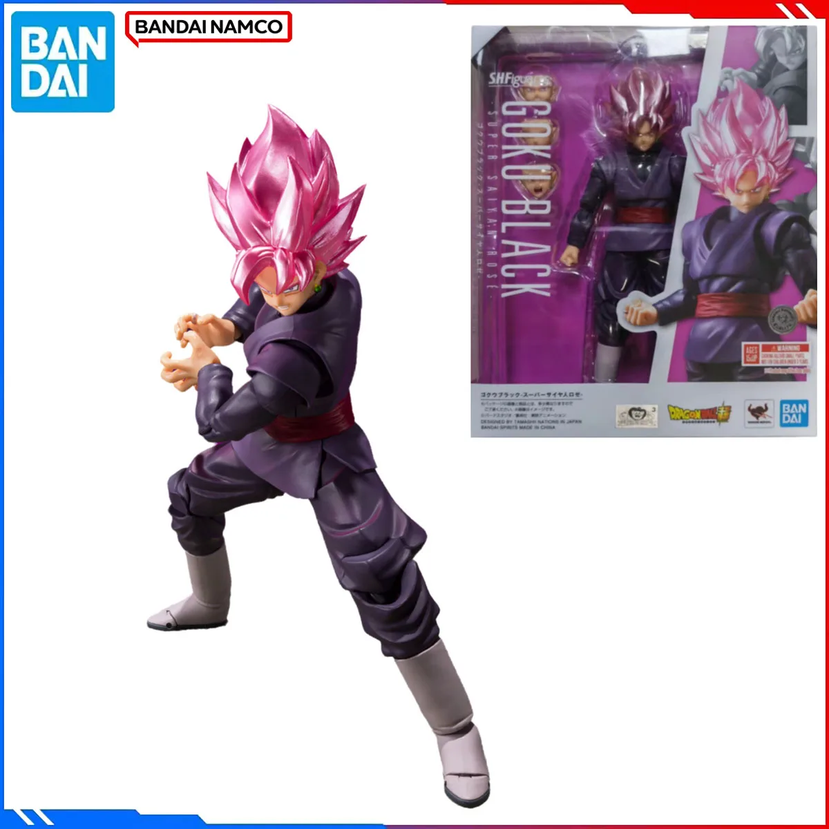 

Подлинная Bandai, оригинальная фигурка DRAGON BALL, наборы моделей S H Figuarts, аниме-фигурки Goku Black Super Saiyan Rose, экшн-модель, игрушки