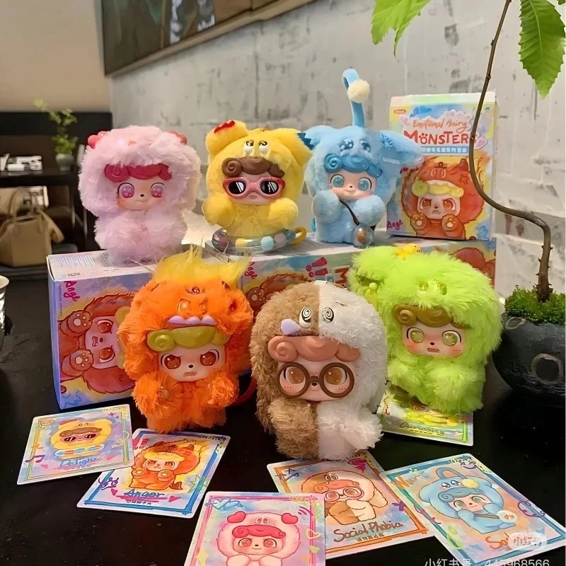 

Q Bao Mood Fluffy Monster Series слепая коробка виниловый плюшевый брелок загадочная коробка модная фигурка куклы подарок на день рождения, Рождество, сюрприз