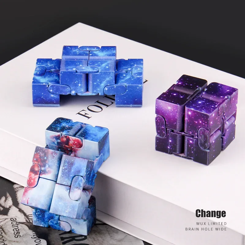 New Creative Starry Sky Infinity Cube Space Infinite Cube Magic Stress Relief Cube Office Flip Cubic Puzzle Stress Relief Toys