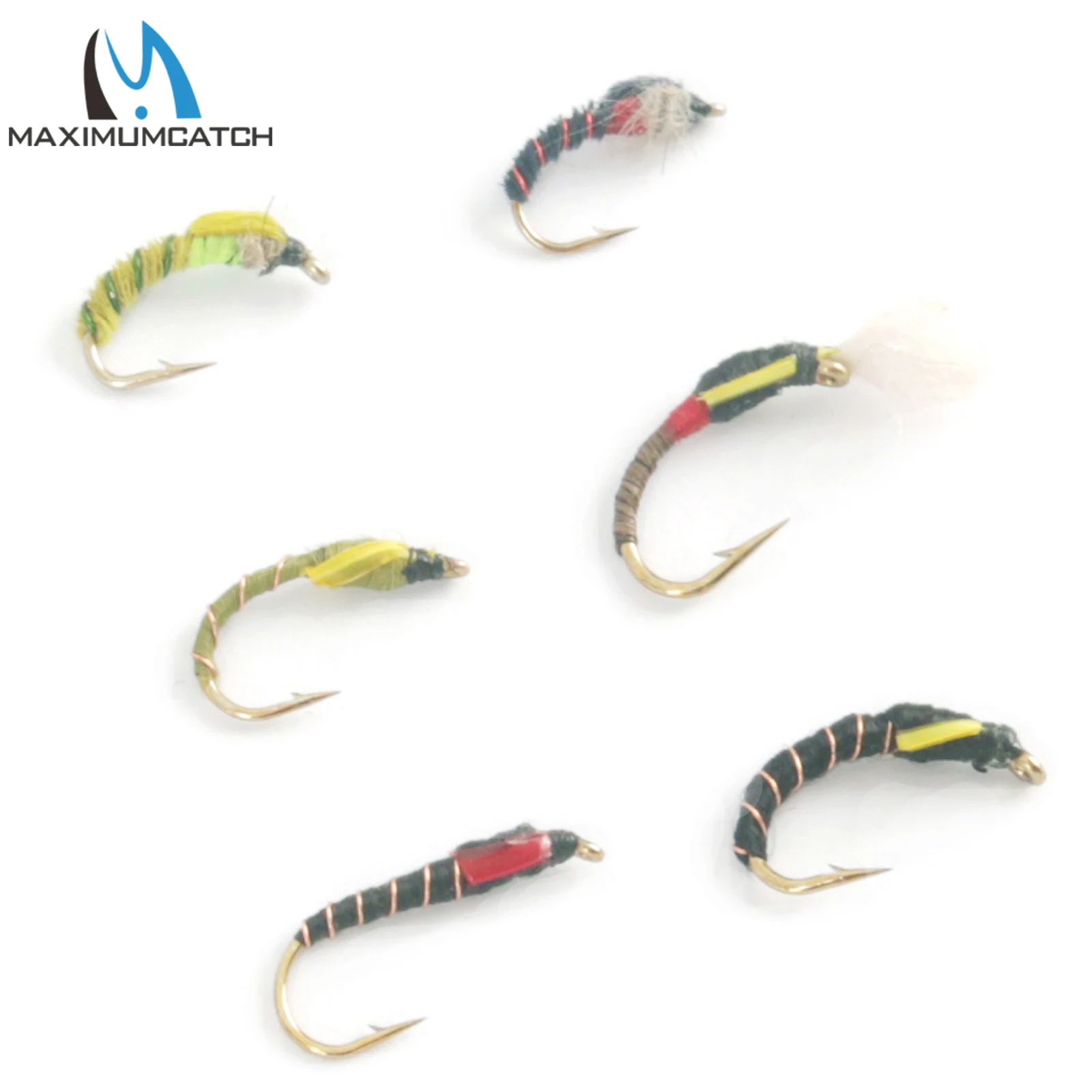 Maximumcatch 12pc Assorted Epoxy Nymph Flies Chironomid Midge Pupa Grayling Trout Fish #8 #10 #12 Fishing Bait Artificial Lures