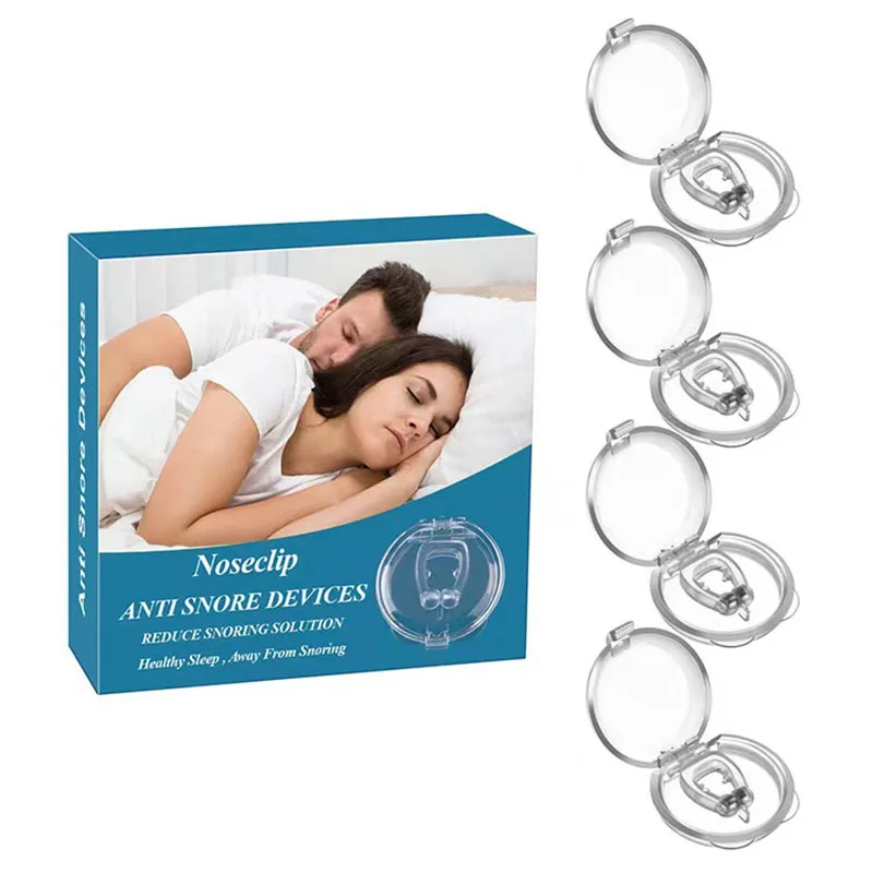 

Silicone Magnetic Anti Snore Stop Snoring Nose Clip Sleep Tray Sleeping Aid Apnea Guard Night Device 1/4PCS