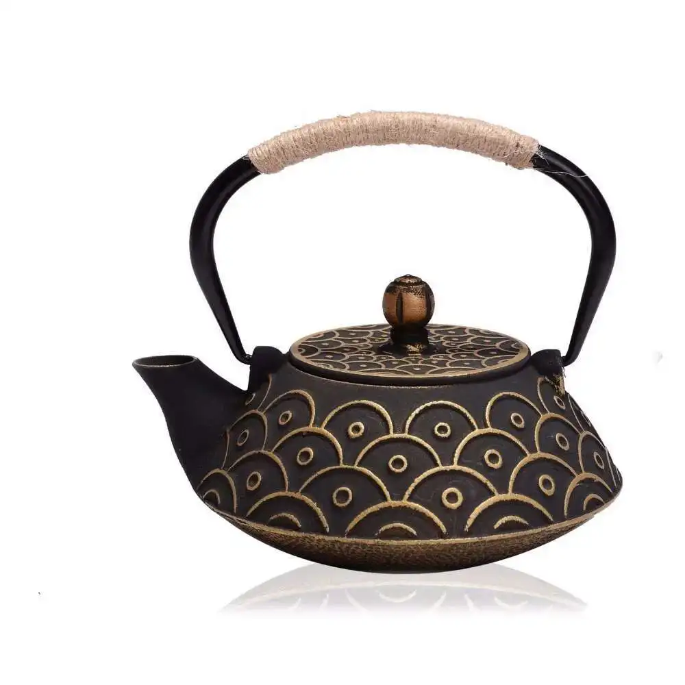 

New 7 Chioces Cast Iron Teapot Set Japanese Tea Pot Tetsubin Kettle Enamel 900ml Kung Fu Infusers Metal Net Filter Cooking Tools