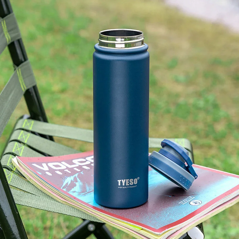 Tyeso Thermal Mug Insulated Water Bottle With Spout Lid Stainless Steel Thermos Bottle For Hot Drink Leakproof Coffee Travel Mug