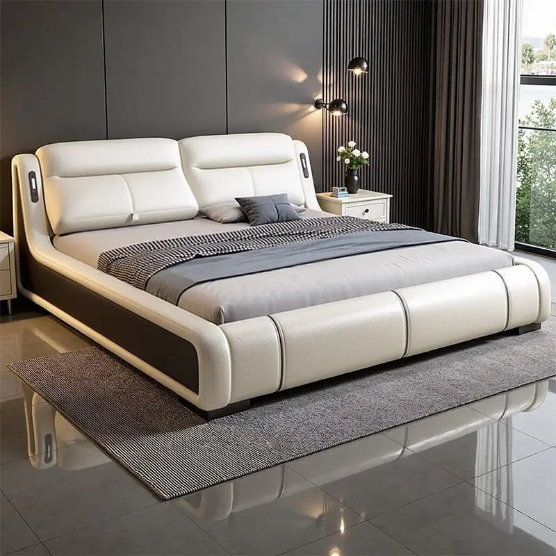 1.5 meters multi-functional modern light luxury modern simple adjustable soft bag 1.8 meters master bedroom storage leather bed