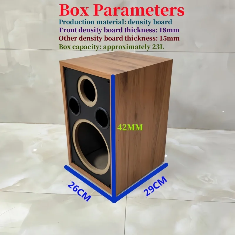 8-inch Woofer 4-inch Tweeter Speaker Empty Box,Two-way Wooden Speaker Housing, DIY Car/Home Speaker Box,1Piece Sound Box