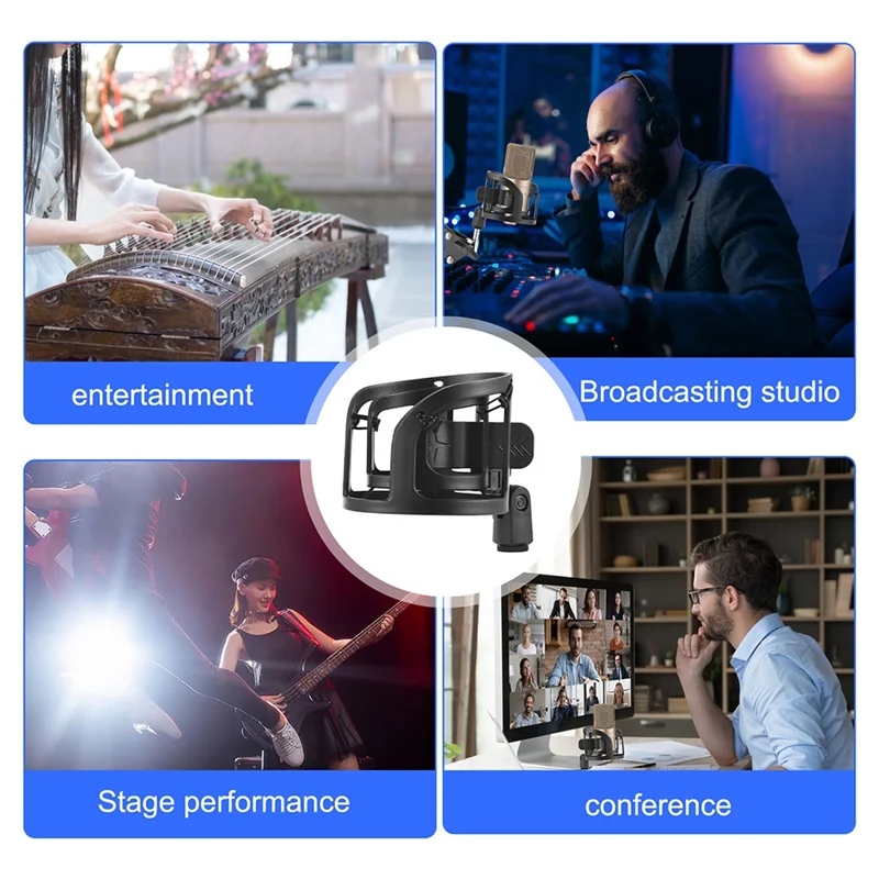 FFYY-البث المباشر ميكروفون صدمة جبل مكثف عالمي أنبوب دائري USB ميكروفون امتصاص الصدمات حامل التسجيل