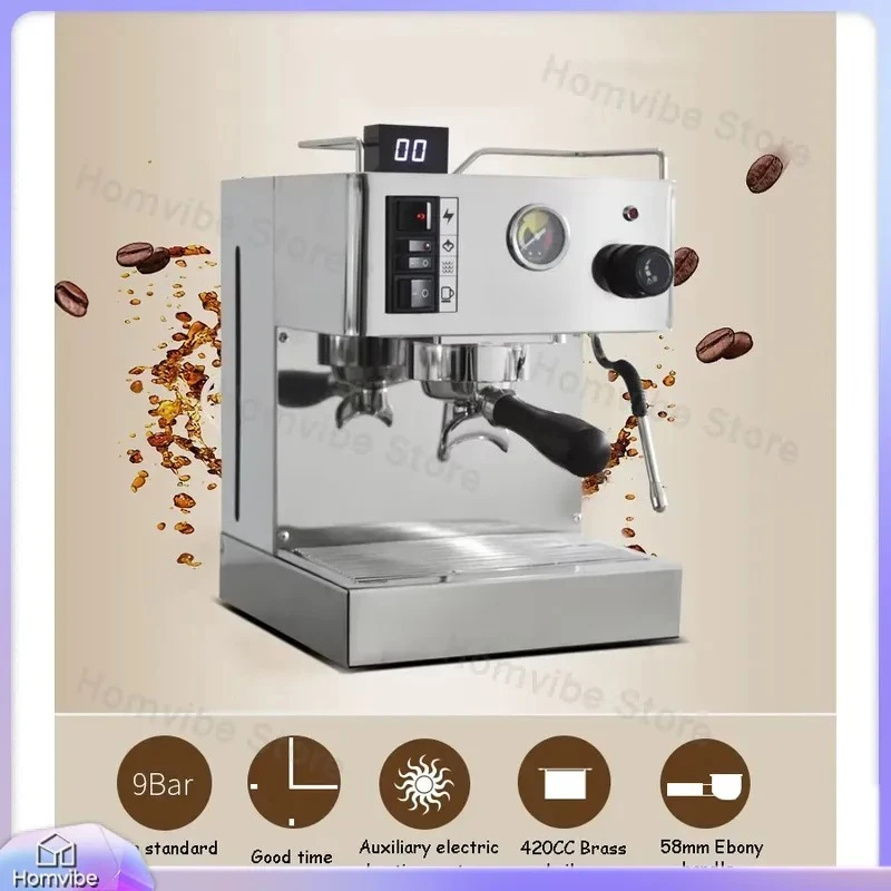 Italian Espresso Machine 9 Bar Semi Automatic Coffee Maker with Milk Frother for Home Kitchen Office Use 220V Professional