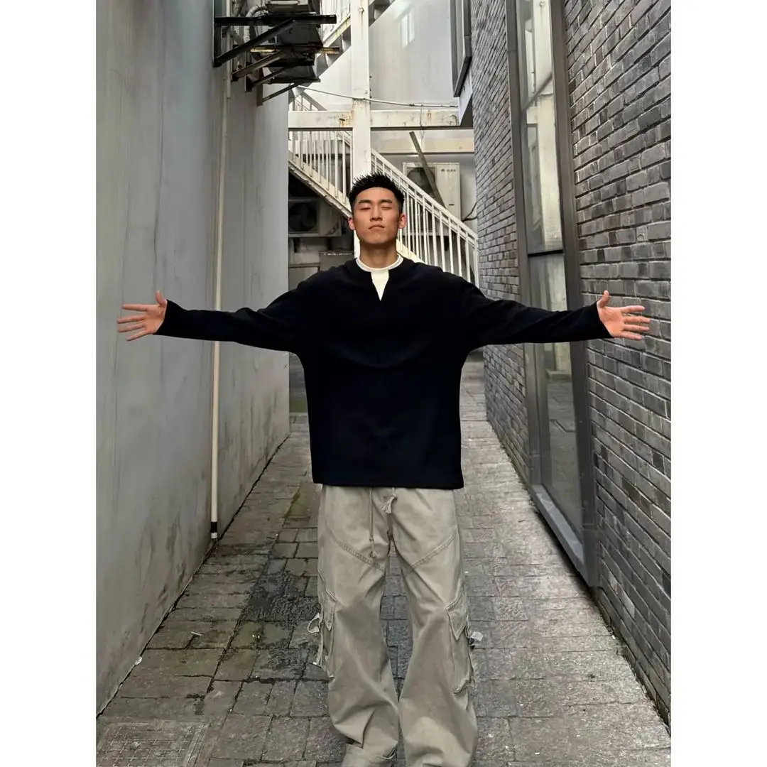 

Облегающий круглый вязаный свитер Ne, модный мужской модный осенне-зимний базовый свитер, новинка 2024, Sli Quali M Top