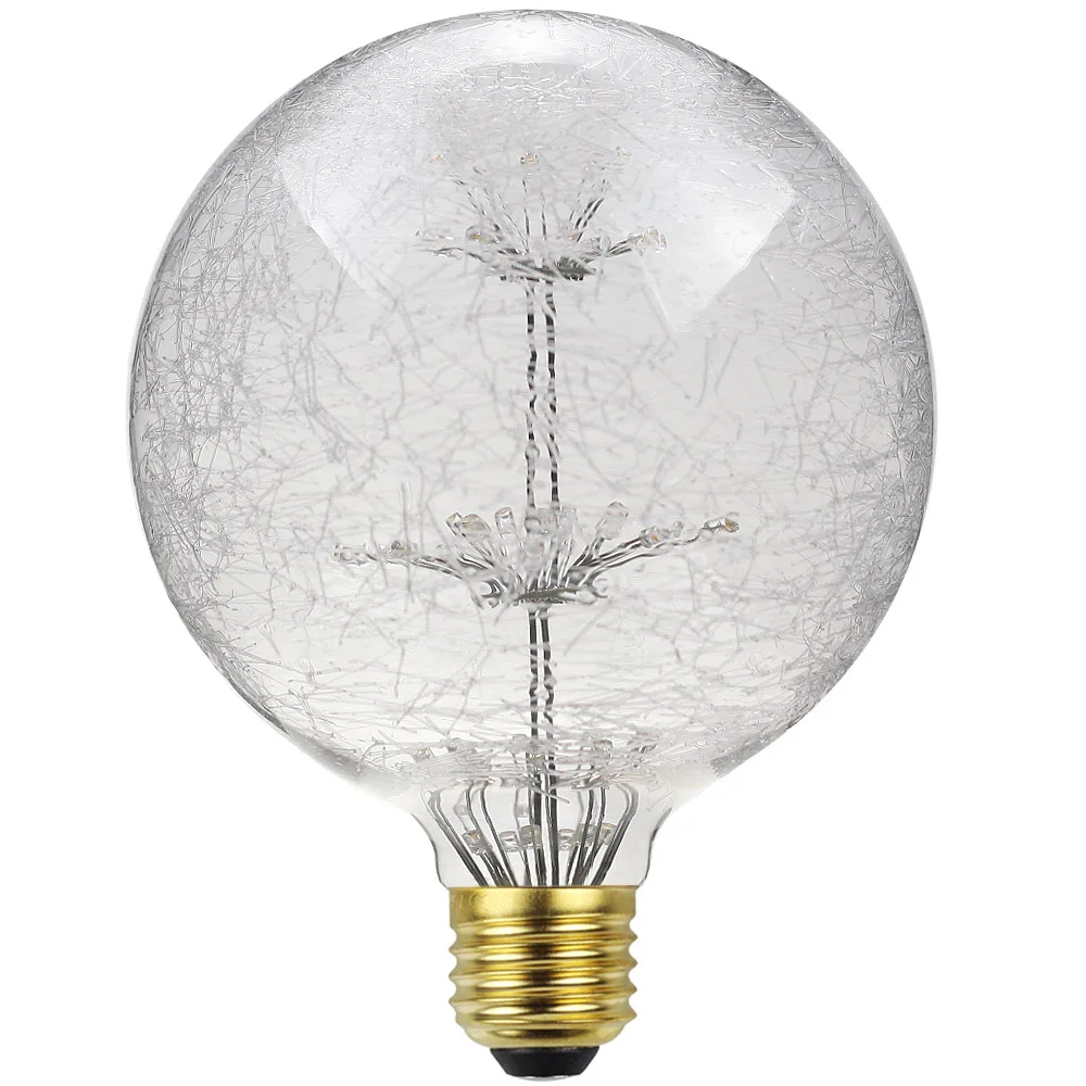 TIANFAN-Ampoule LED Edison Vintage, enquêter d\'Artifice Étoilé, G80, G95, G125, 3W, Non Variable, 2200Kelvin, Super Chaud, Décoratif