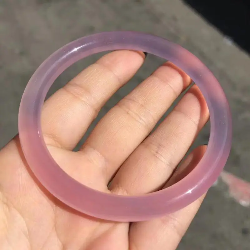 6mm Jingle Fine Jade Bangle Bracelets Women Fine Jewelry Genuine Natural Myanmar Jadeite Grade A Pink Jades Thin Round Bangles