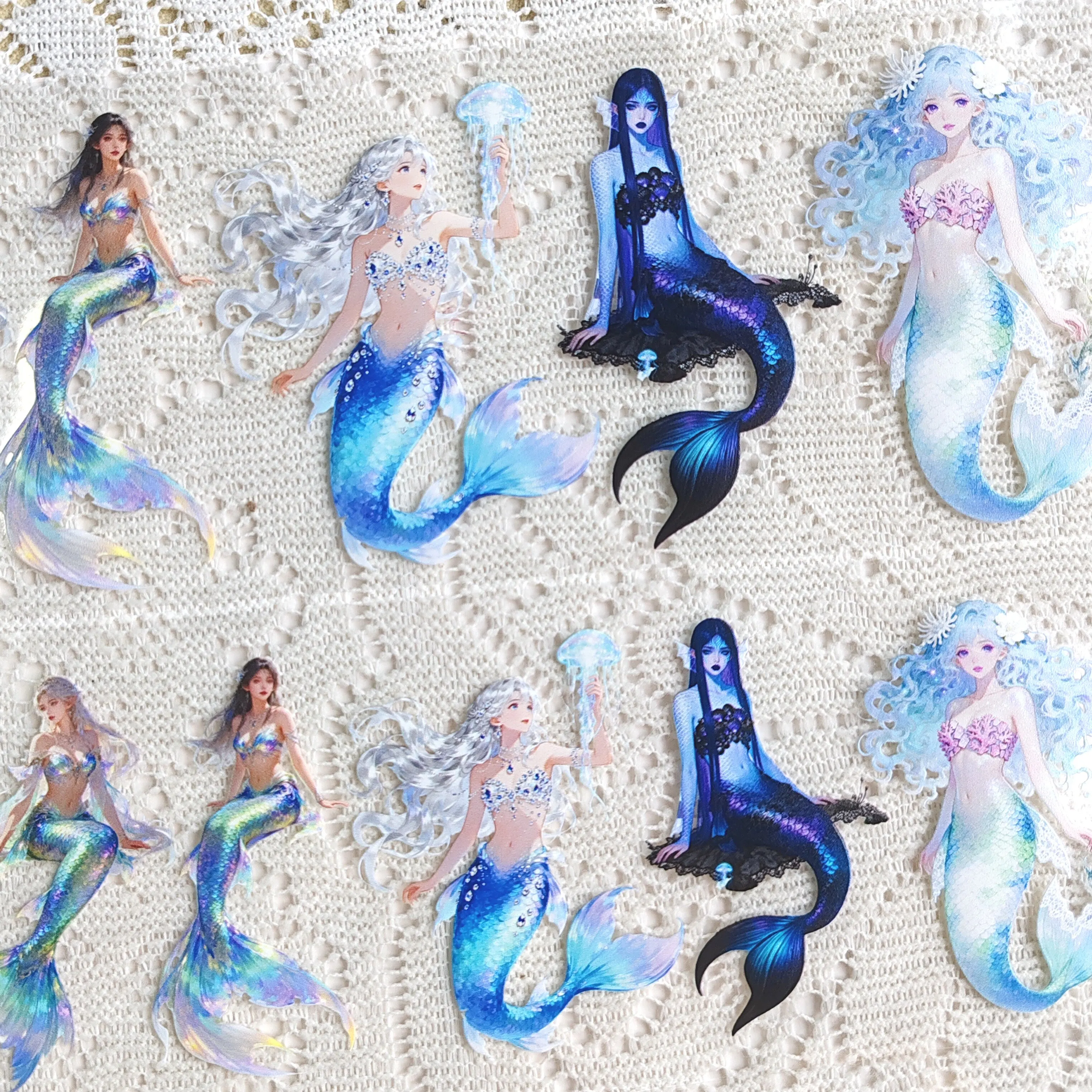 Pet Tape Journal Mermaid Collage Decoration Landscaping Character Collage Card Decoration Sticker
