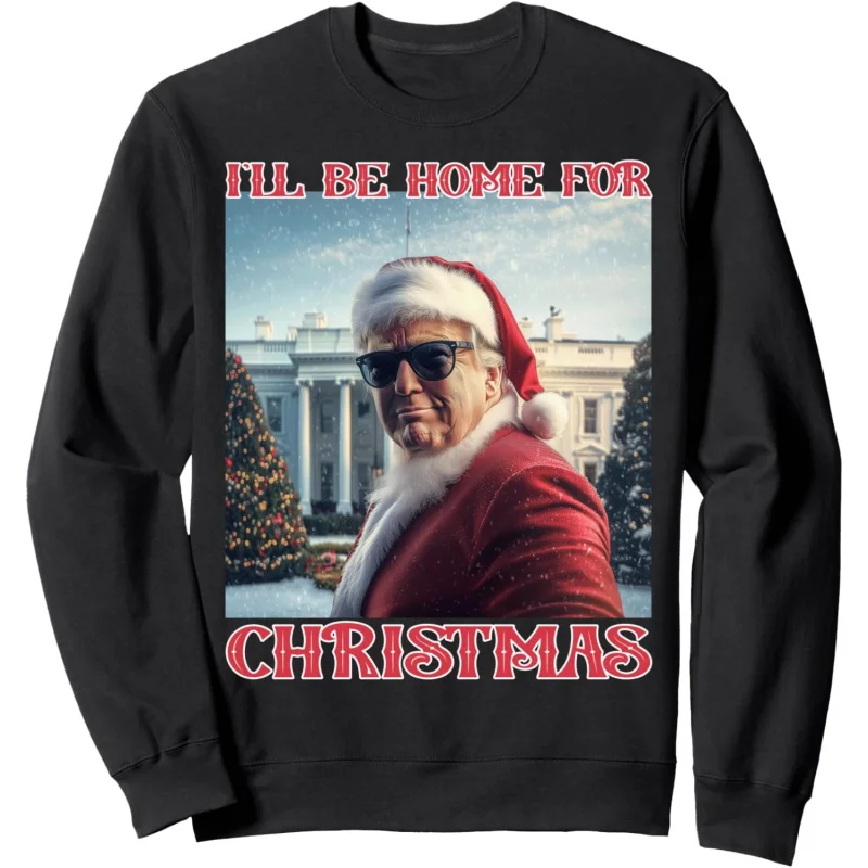 

I'll Be Home For Christmas Trump Santa Selfie White House Sweatshirt