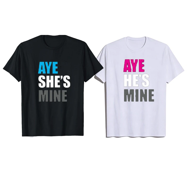 SHE'S MINE HE'S MINE Couple Shirt Couple Outfits His And Hers Outfits Boyfriend Girlfriend Matching Sets Tees Boyfriend Gift