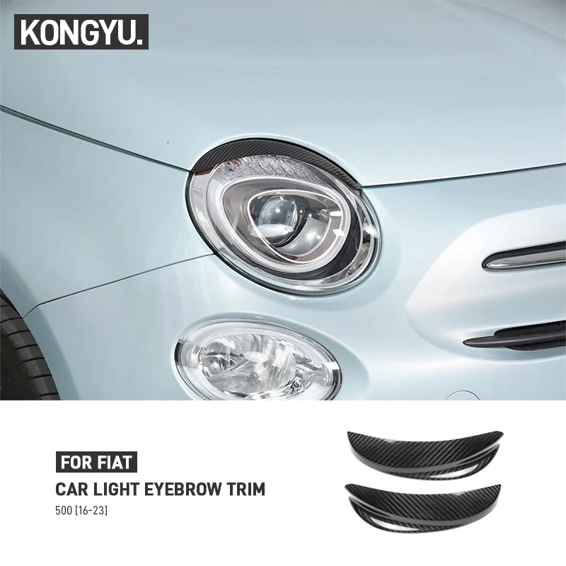

Real Carbon Fiber For Fiat 500 2016-2023 Car Front Headlight Eyebrow Trim Cover Sticker Exterior Decoration Accessories