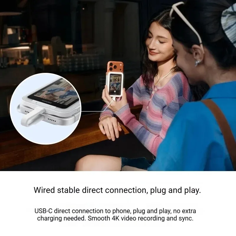 Insta360 Snap Selfie Screen 3.5'' Magnetic Selfie Monitor Zero‑Delay View Screen 4K USB-C Total Touchscreen Control with Light view 4
