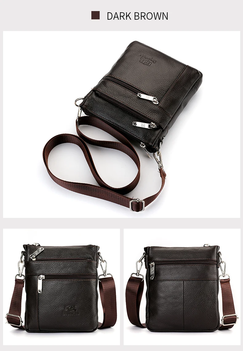 Herren-Einzelschultertasche aus echtem Leder, lässige Business-Umhängetasche, hochwertige Ledertasche für Herren – Detail 13