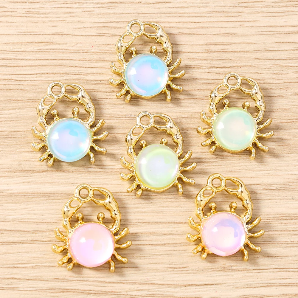 

Tusember 10pcs Exquisite Gold Color Crystal Crab Charms Pendants for Cute Earrings Necklace Bracelet Jewelry Making Accessories