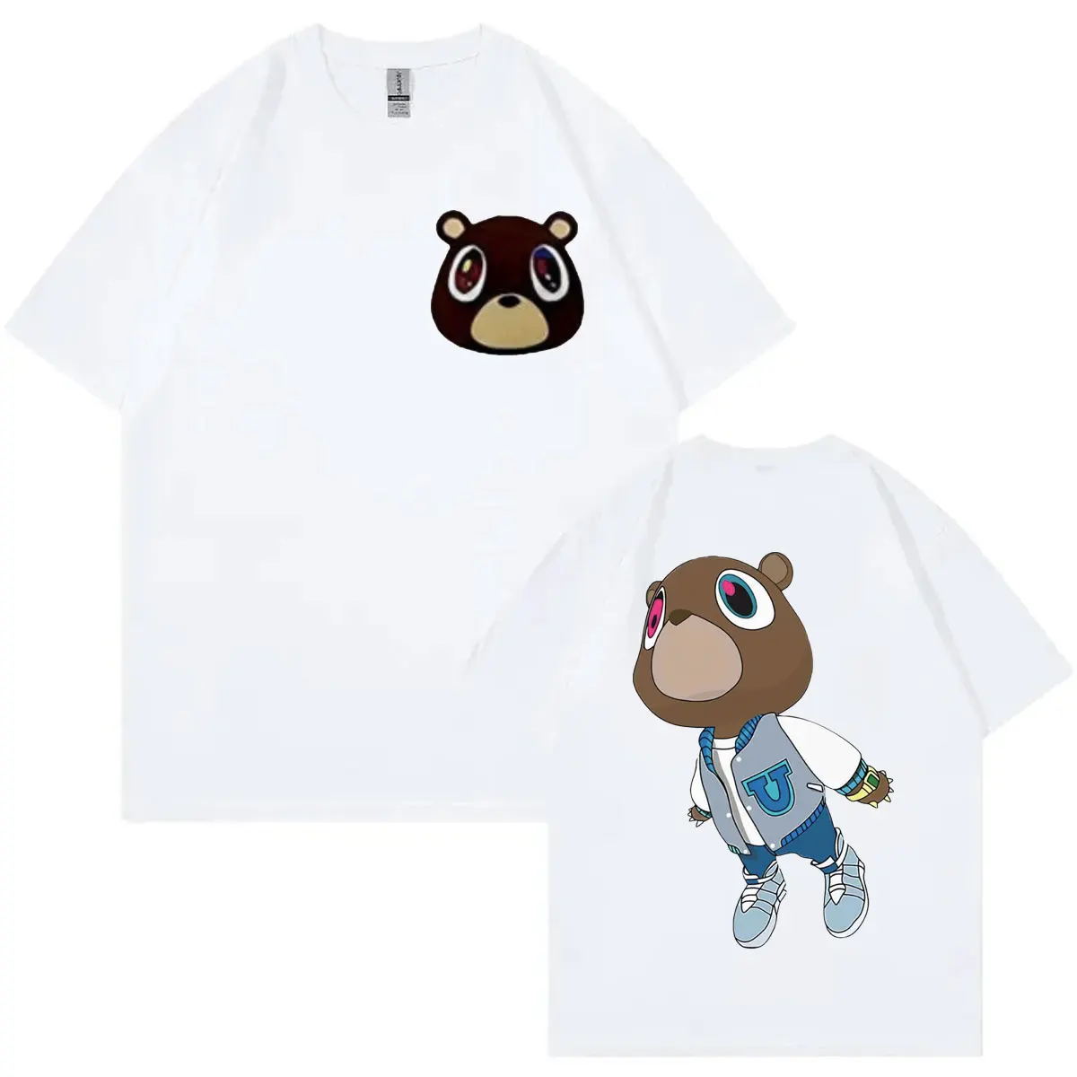 

Kanye West Graduation Bear T-shirt Harajuku Hip Hop Streetwear Clothing T-shirts Fashion Trend Rap Short Sleeve T Shirts Unisex