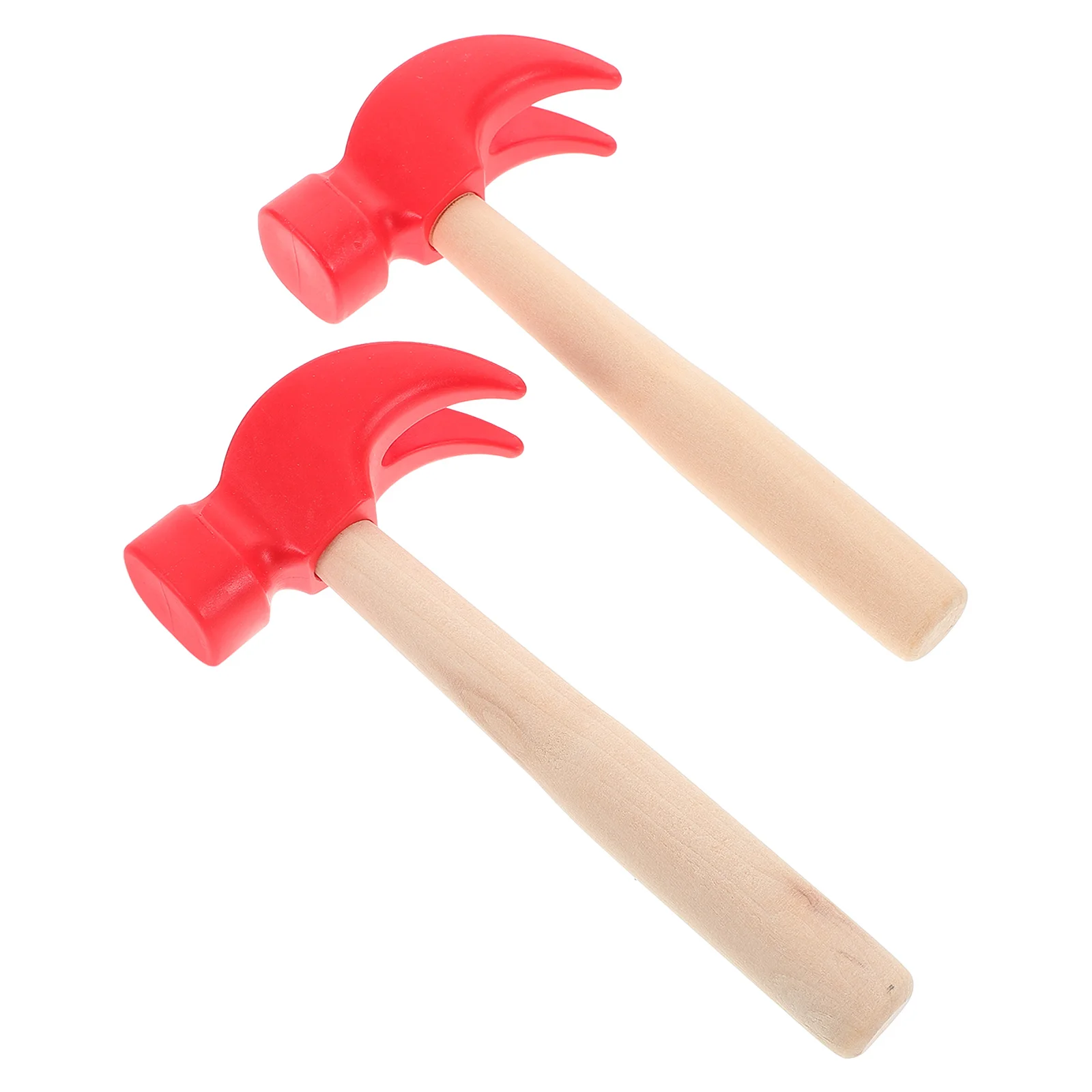 

2 Pcs Infant Toy Portable Maintenance Toys Simulated Small Wooden Hammer Toddler Tools for Fake Red