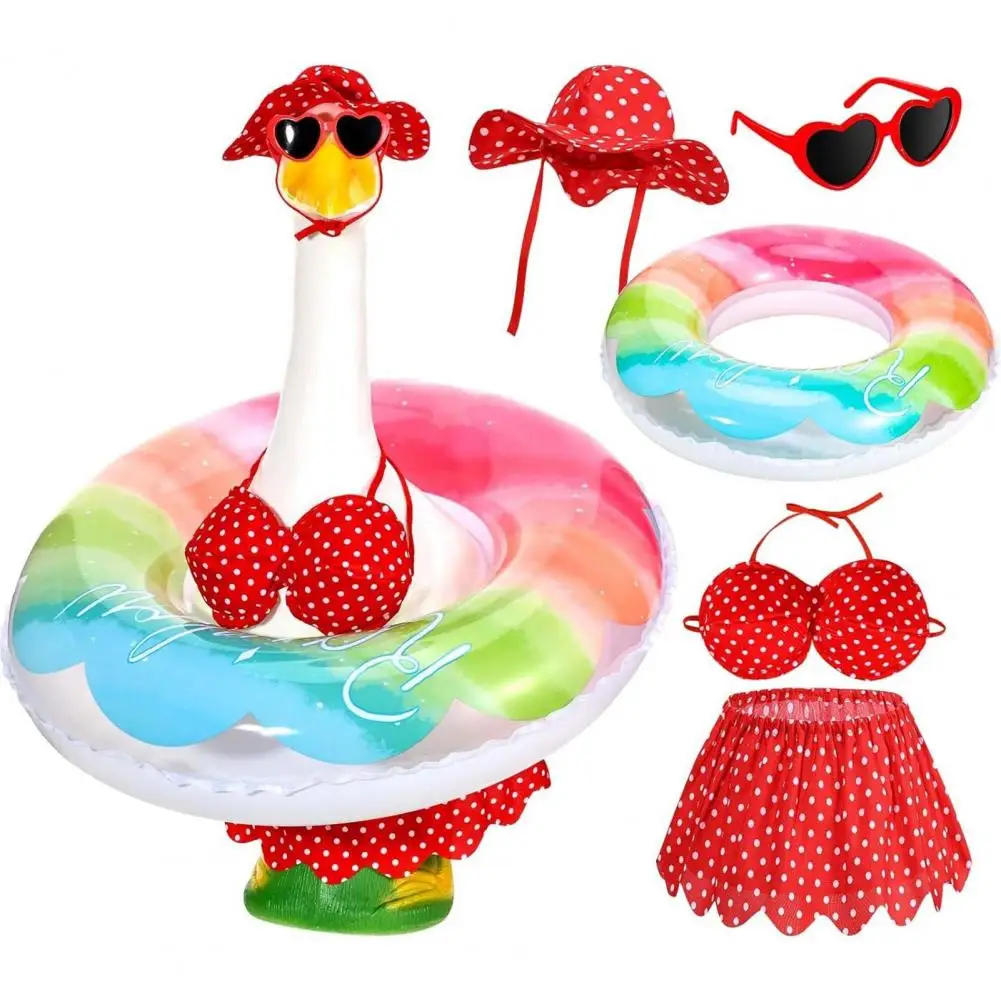 Goose Costume Hawaiian Style Summer Porch Goose Outfit Creative Decorative Clothing for Garden Lawn Pool Outdoor