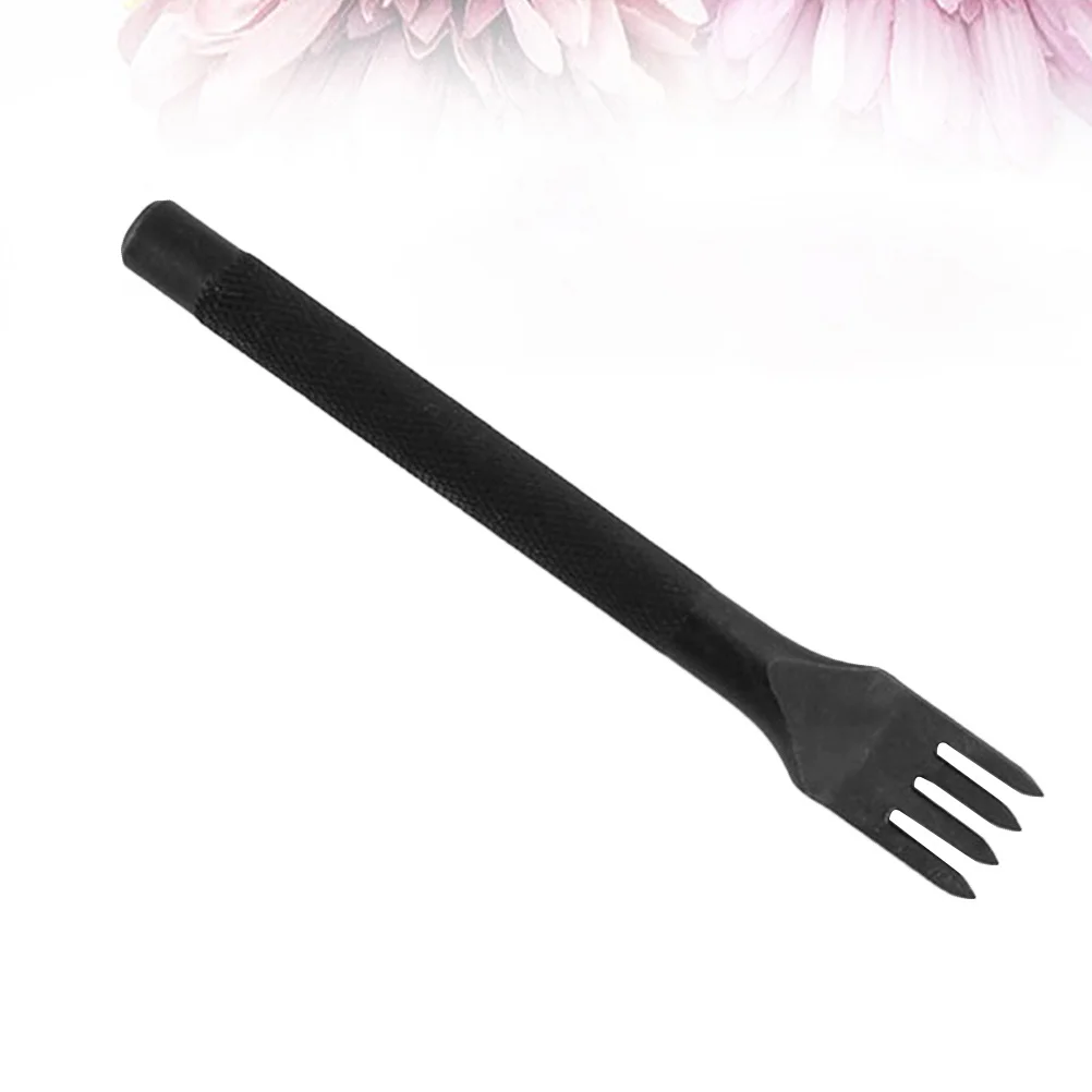 

1Pcs Punching Kit Strong Steel Leatherworking Supplies 4 Teeth Smooth Handle Comfortable Grip Abrasion Impact Resistance