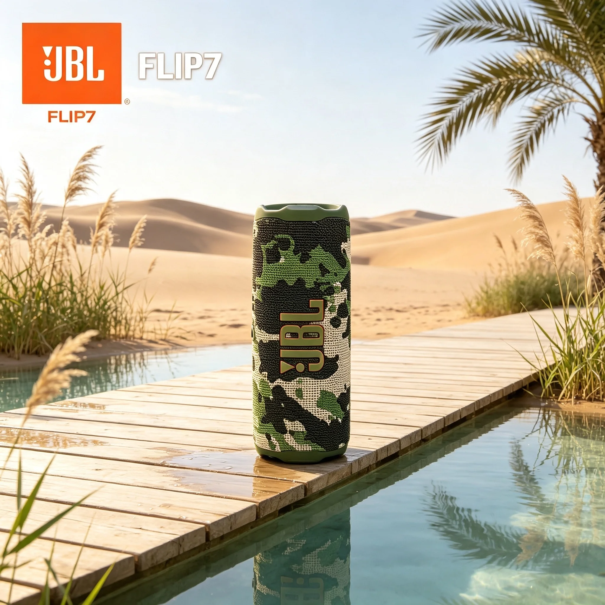 JBL Flip7 Bluetooth Speaker, IP68 Waterproof Dustproof Cylinder Speaker, JBL Portable App, 16H Playtime for Camping Picnic Beach