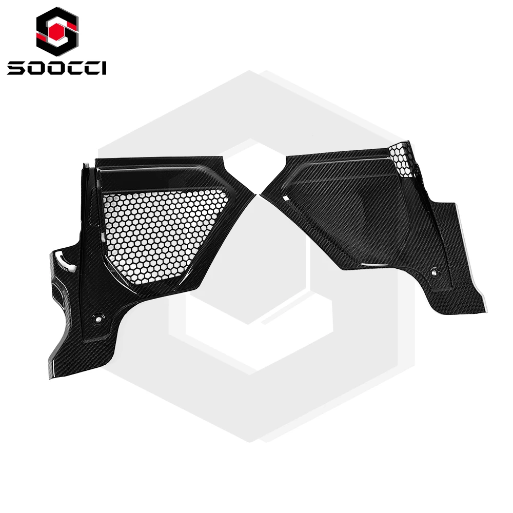 Glossy Dry Carbon Fiber Engine Bay Cowls For BMW G80 G81 M3 G82 G83 M4 M2 G87 Heat Dissipation Grid Covers Top Corner Panels