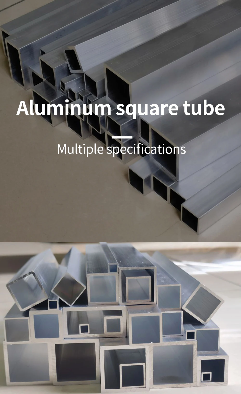Aluminiumlegierung Quadratrohr Breite 6-50mm Länge 300-500mm Quadratprofil DIY Dekoration Aluminium Quadratrohr Hohlrohr – Detail 1