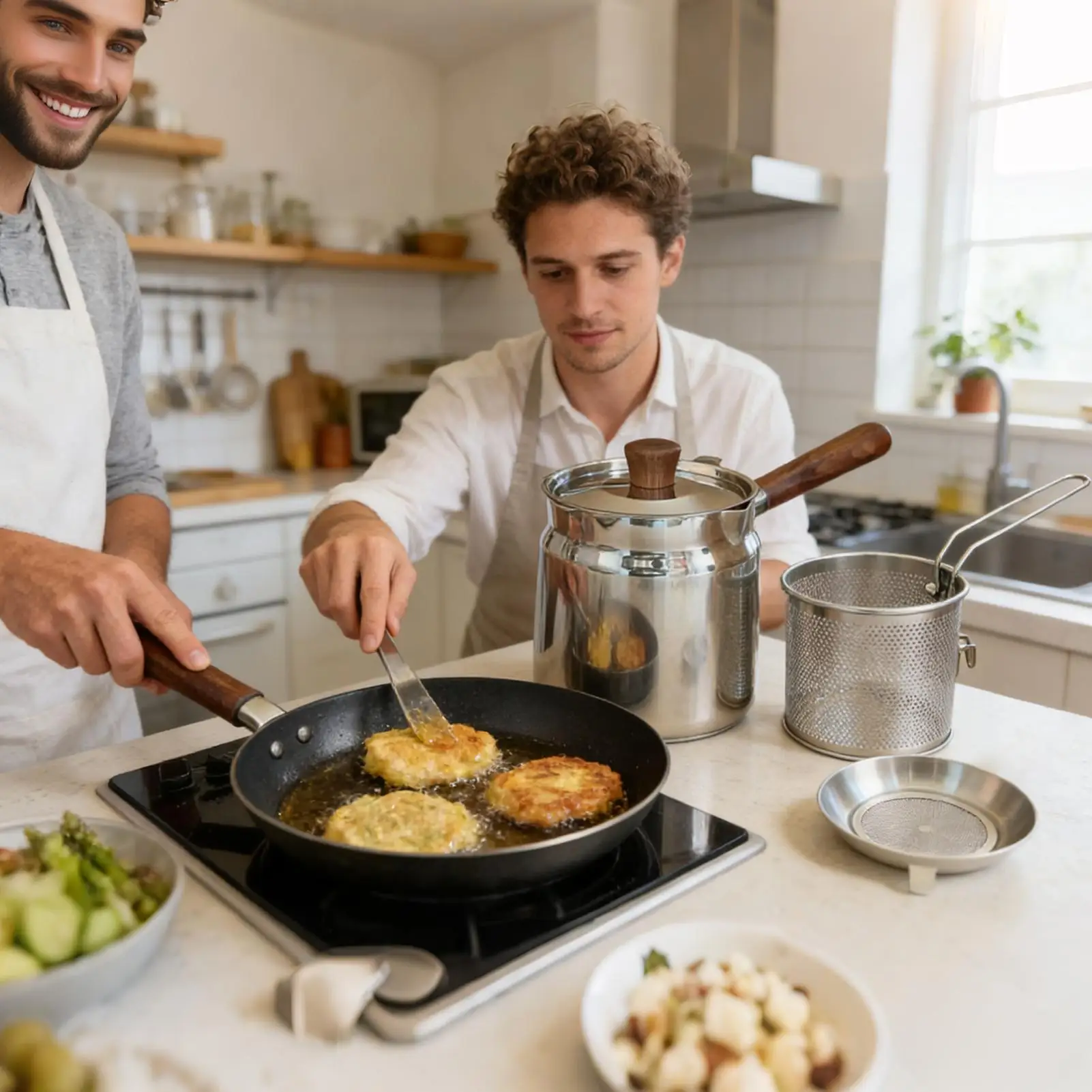 

Small Deep Fryer With Basket Stainless Steel Large Capacity Kitchen Utensils With Basket And Strainer Deep Fryer Basket For