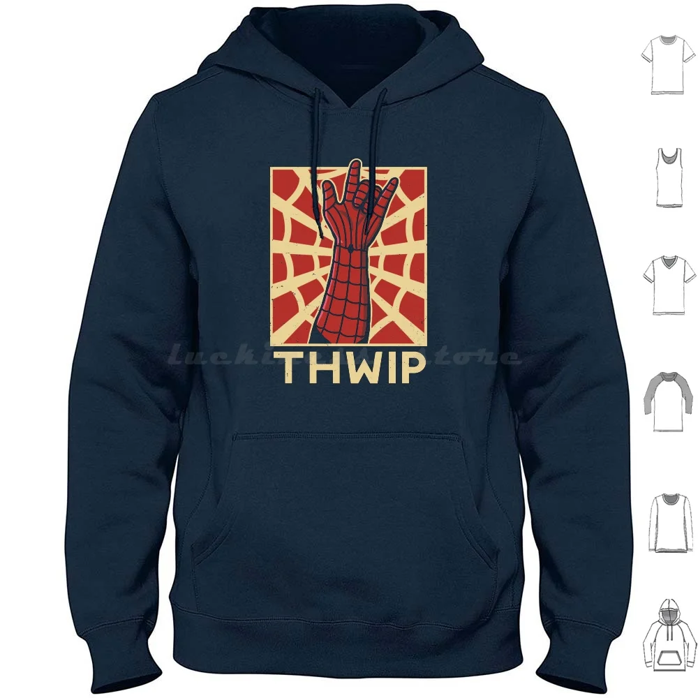 Thwip Hoodies Long Sleeve Comics Popculture Spidy Webslinger Twhip Revolution Propaganda Humor Vintage 2020 Comic