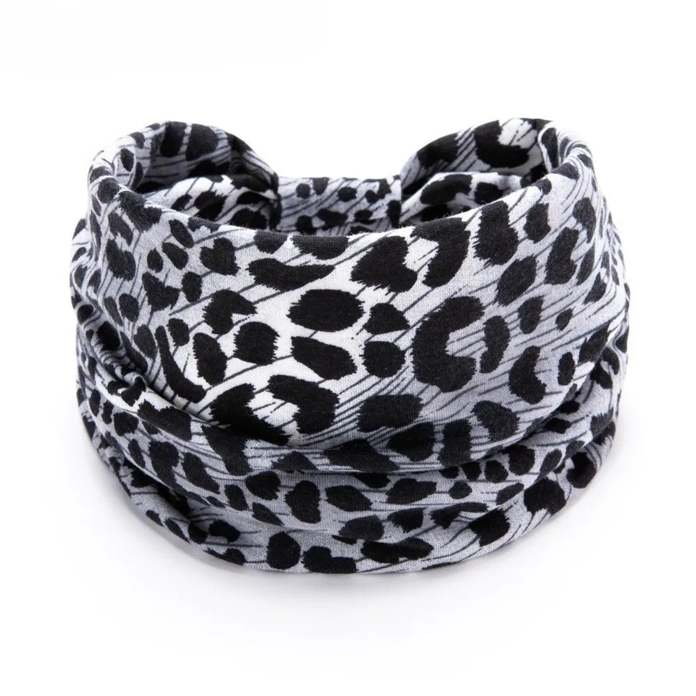 New Leopard Pattern Boho Headband Elastic Breathable Turban Headband Sweatproof Wide Sport Headwear Yoga