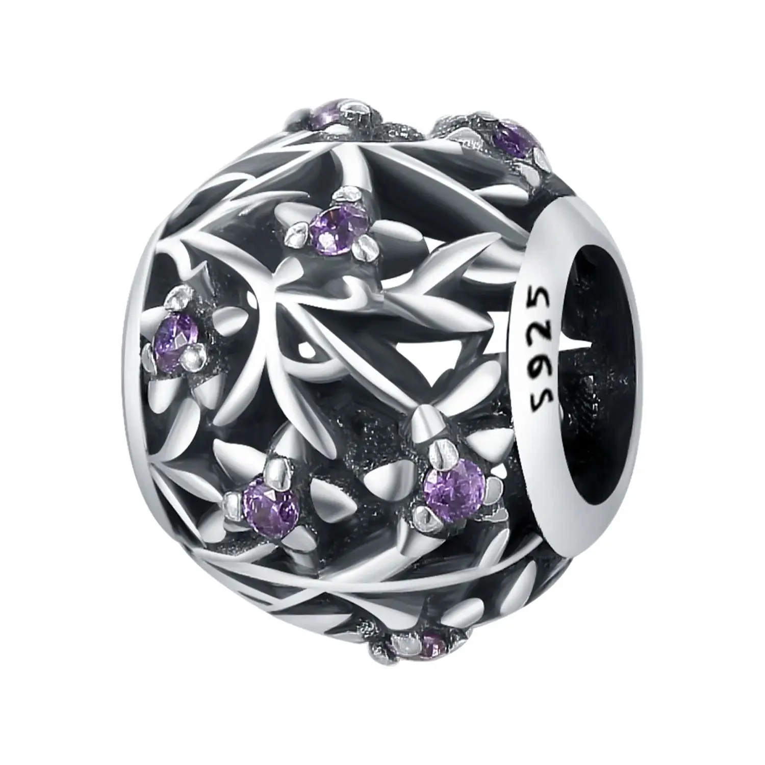 

Original 925 Sterling Silver Charms Luxury Hibiscus Flower Plant Beads Fit Bracelet Diy Women Making Delicate Gift