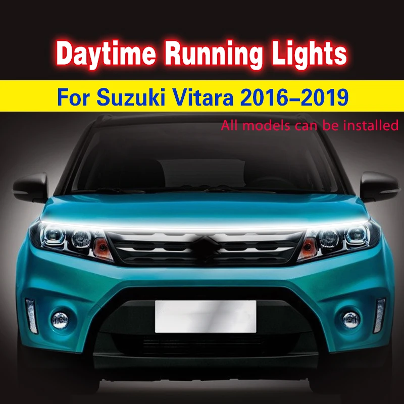 1PCS Car LED Daytime Running Light DRL Fog lamp For Suzuki Vitara 2016-2019 Decorative Atmosphere Lamps Ambient Lights 12V