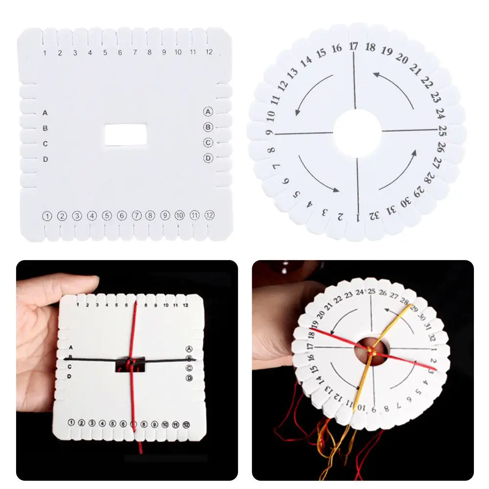 Hand Tools Accessories Bracelet Knitting Rope Knot Tray Braided Woven Board Disk Braiding Cord Disks Apparel Sewing
