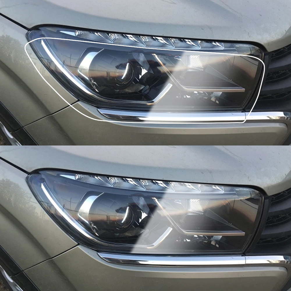 For LADA Xray 2016-2026 Premium TPU PPF High-Gloss Smoke Black Pre-Cut Headlight Cover Anti-Scratch Protective Vinyl Wrap Kit view 3