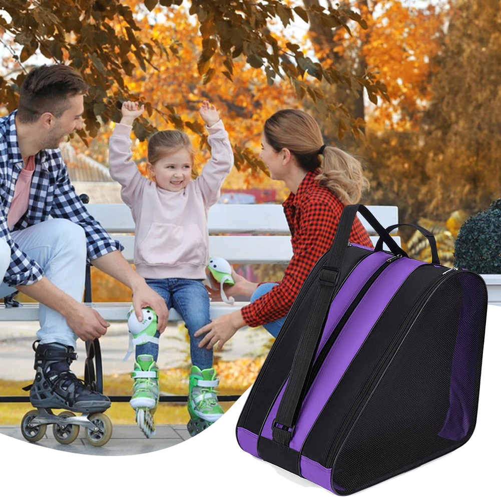 Roller Skate Bag Ice Skate Shoes Bag Oxford Cloth Skiing Roller Skate Storage Bag Multi-Compartments Roller Skate Accessories