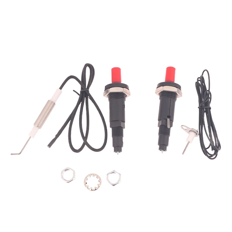 1 Out 1/2 Piezo Spark Ignition Set With Cable 50/100CM Long Push Button Oven Stove BBQ Camping Kitchen Lighters Accessories