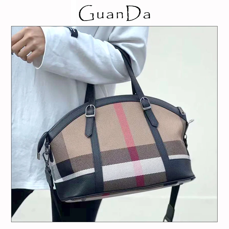 Bolso de mano de gran capacidad para mujer, bolsa de lona a rayas, de lujo, con asa superior, estilo Retro, para trabajo de oficina