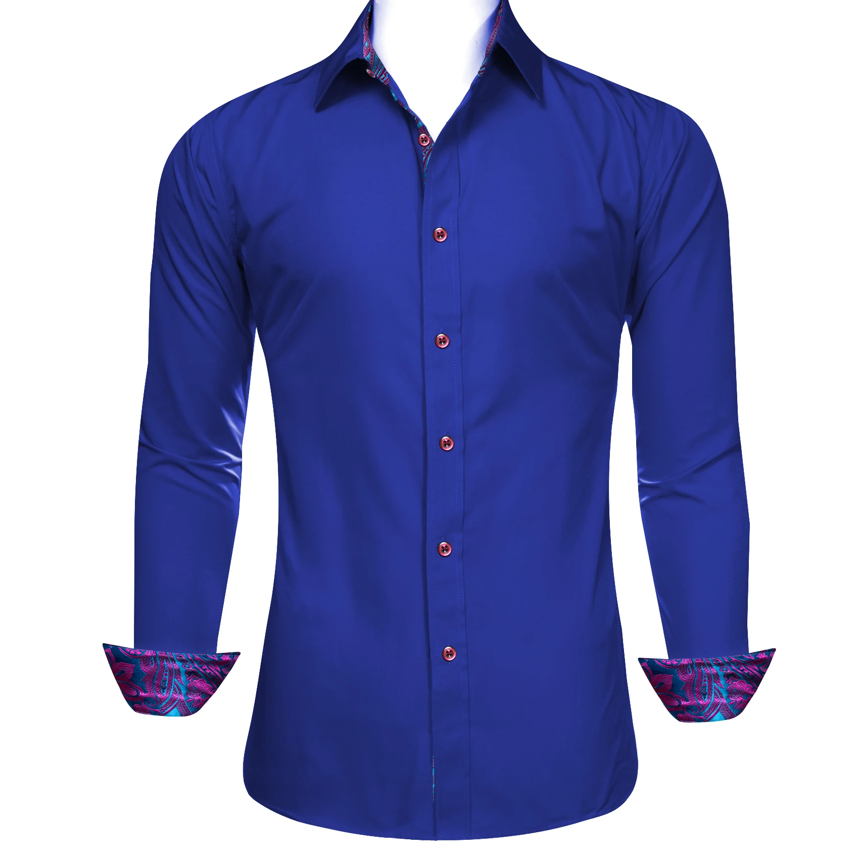 เสื้อเชิ้ตหรูหราทันสมัยของผู้ชายพร้อมดีไซน์คอปกลาย Paisley เหมาะสําหรับการสังสรรค์ทางธุรกิจ