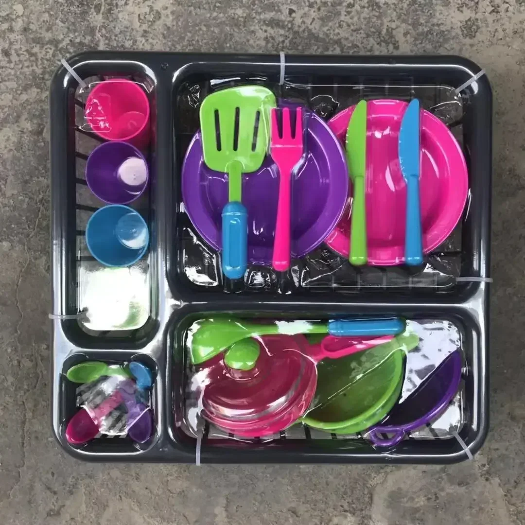 28 pièces/ensemble enfants éducation précoce cuisine jouet ensemble cuisine lavage plats jeu jouet jouer maison jouet interactif enfants cadeau d'anniversaire
