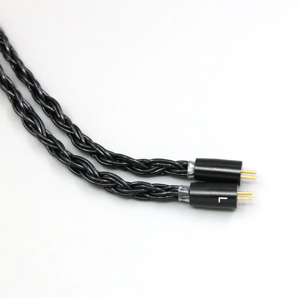 Kabel Earphone Anyaman Hitam 16 Core untuk JH16 Pro JH11 Pro 5 6 7 2pin IEM 0.78Mm Langkah Datar JH Audio LN008878